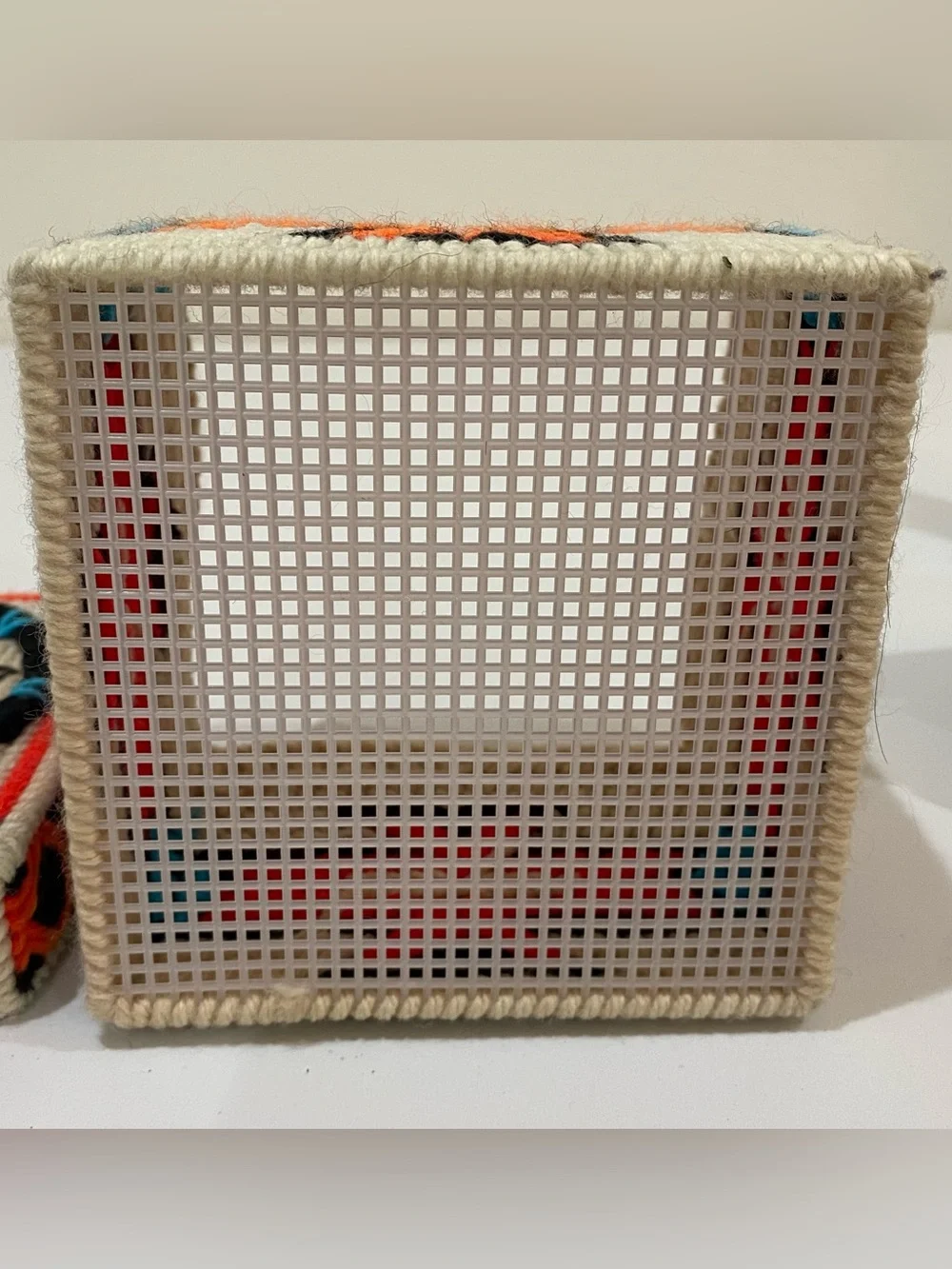 Vintage Southwestern Dream Catcher Finished Plastic Canvas Square Box Cover